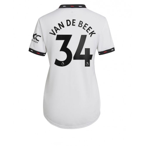 Fotbalové Dres Manchester United Donny van de Beek #34 Dámské Venkovní 2022-23 Krátký Rukáv